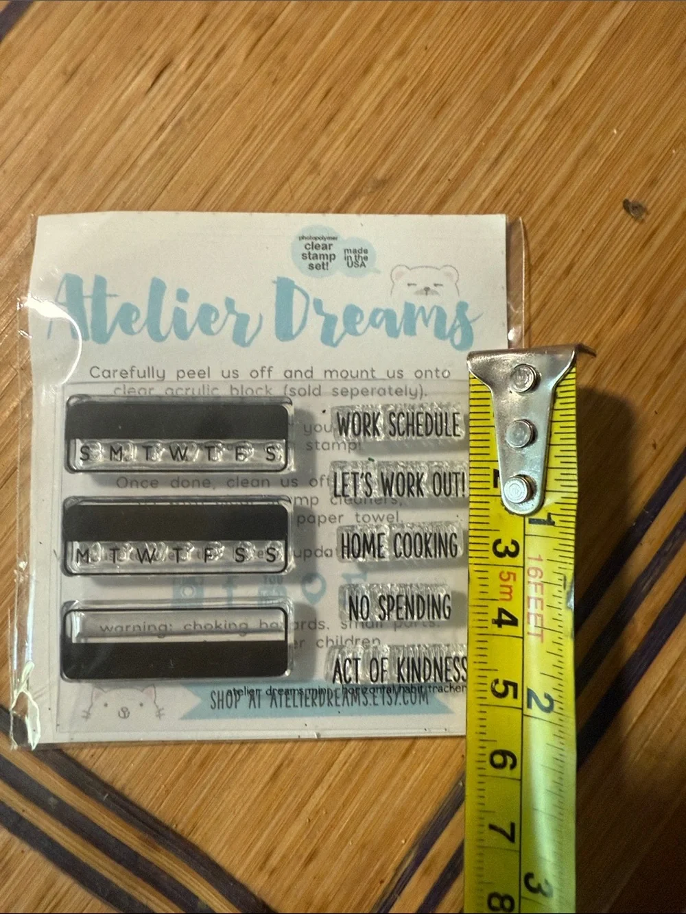 clear photopolymer planner stamp set from the brand Atelier Dreams